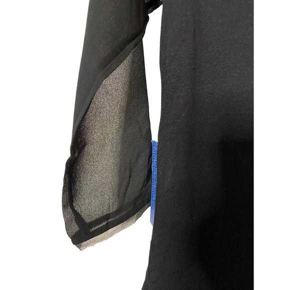New Simply Vera Vera Wang Black Tshirt with‎ chiffon sleeves Sz S - Picture 7 of 9